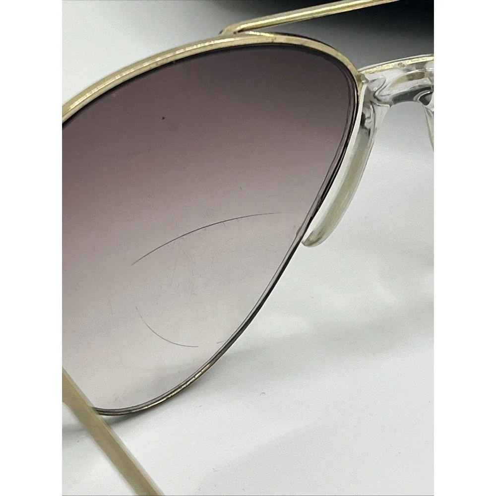 Personal‎ Optics Sunglasses Taiwan Eyeglass Frames Gold Brown Aviator with Case